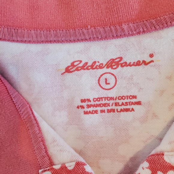 Eddie Bauer Sleeveless Polo Pink White Floral Top - Picture 7 of 7